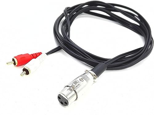 zdyCGTime 10 ft/3 m XLR Y Splitter Patch Kabel, 1 XLR Female zu 2 RCA Stecker Stereo-Stecker Adapter Kabel von zdyCGTime