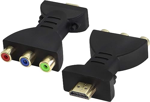 zdyCGTime 2 HDMI RCA Audio und Videoadapter, digitales 1080P 3 Wege Splitter Signal AV HDMI zu 3 RCA Audioadapter Schnittstellenkonverter, geeignet für PC, HDTV, DVD, Projektor usw. von zdyCGTime