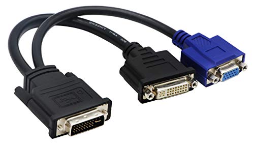 zdyCGTime 25,4 cm Wyse DVI Splitter Kabel – DVI-D zu DVI-D und VGA – M/F – vergleichbar mit Wyse DVI Y-Kabel， Kompatibel mit Dell OptiPlex GX620 sc280 und weiteren Dell Produkten（20cm） von zdyCGTime