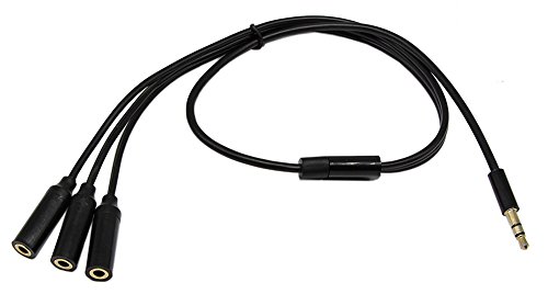 zdyCGTime 3,5 mm Stereo-Audio-AUX Cable-cgtime 1/20,3 cm 3,5 mm Stereo-Stecker Stecker auf 3 1/20,3 cm 3,5 mm Stereo Klinke Buchse (1 Eingang 3 Ausgang Stereo Audio AUX Kabel schwarz) von zdyCGTime