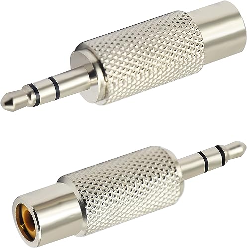 zdyCGTime 3,5mm-Audio Adapter,3-poliger 3,5-mm-Stereo Männlich(1/8 Zoll) auf RCA Weiblich Adapter, kompatibel mit Kopfhörern, Lautsprechern,Telefonen,MP3-Dateien und Anderen Geräten.(2 Stück) von zdyCGTime