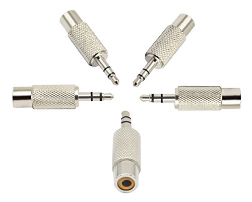 zdyCGTime 3-poliger 3,5mm Männlich(1/8 Zoll) auf RCA Weiblich Stereoadapter,RCA auf 3,5mm Audio Adapter,kompatibel mit Kopfhörern, Lautsprechern, Telefonen, MP3 und Anderen Geräten.(5Stück) von zdyCGTime