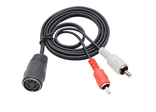 zdyCGTime 7 Pin Din auf 2 RCA Verlängerungskabel,2 Cinch Männlich an 7PIN Weiblich-Stecker Audio adapter kabel,Kompatibel mit Bang & Olufsen, Naim, Quad.Stereo-Systeme.(1 M) von zdyCGTime