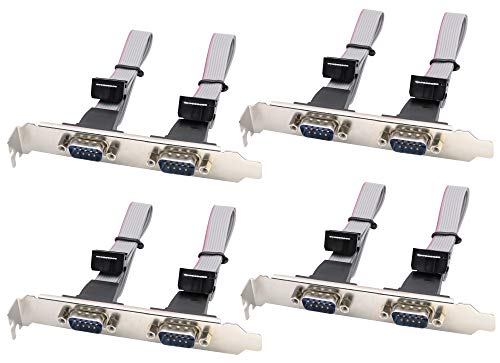 zdyCGTime DB9 Serial Port Bracket an 10 Pin Header Motherboard Kabelan Adapter,10 Pin Female zum 2X DB9 Male Schnittstellen Verbinder Schlitzhalterung.(12 Zoll / 4 Stück)(2 Port) von zdyCGTime