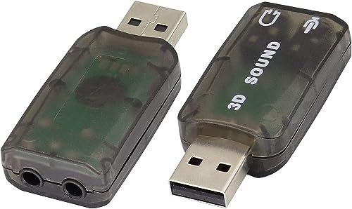 zdyCGTime Externe 5.1 USB Stereo Soundkarte,USB 2.0 zu 3D Virtual 5.1 Kanal Audioadapter,Mit 3,5mm Mic-In- und Audio-Out Anschlüssen,Kompatibel mit Windows und Mac,PC,Notebook.(Schwarz) von zdyCGTime