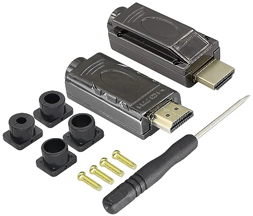 zdyCGTime HDMI lötfreier Schrauben Verdrahtung Terminal Adapter,HDMI-Stecker lötfreier Modulstecker Anschlussdose HD-Kabelstecker Signalmodul mit Metallgehäuse Adapter.(2 Stück/Männlich) von zdyCGTime