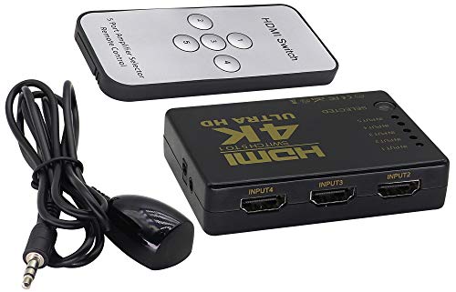 zdyCGTime HDMI1.4 Switch mit Infrarot-Fernbedienung 4K intelligent 5Port,1080P HD Video HDMI 5 in 1 out,Für diejenigen mit HDMI-Schnittstelle HDTV,Set-Top-Box,DVD,Xbox360 und andere Geräte.(1Stück) zdyCGTime HDMI1.4 Switch mit Infrarot-Fernbedienung 4K intelligent 5Port,1080P HD Video HDMI 5 in 1 out,Für diejenigen mit HDMI-Schnittstelle HDTV,Set-Top-Box,DVD,Xbox360 und andere Geräte.(1Stück) von zdyCGTime