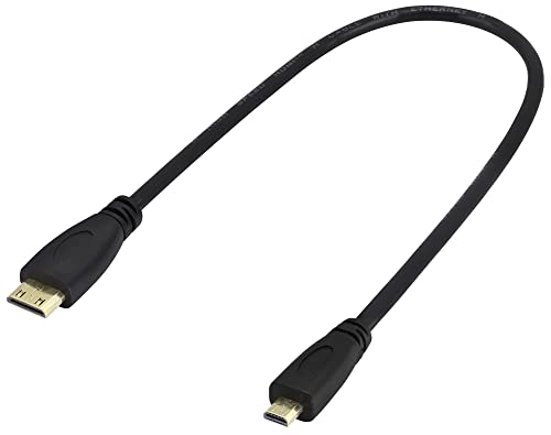 zdyCGTime Hochgeschwindigkeits Micro HDMI Kabel 4k,Micro HDMI Männlich für Mini HDMI Männlich Konverter,Kompatibel mit Digitalkameras,Tablets,Monitoren und Anderen Geräten.(30cm) von zdyCGTime