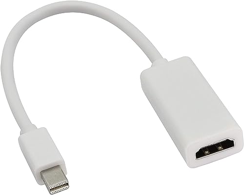 zdyCGTime Mini DisplayPort Männlich auf HDMI Weiblich Kabel Adapter,Thunderbolt auf HDMI Adapter,Kompatibel mit MacBook Air/Pro, Microsoft Surface Pro/Dock,Monitor,Projektor und mehr.(Weiß) von zdyCGTime