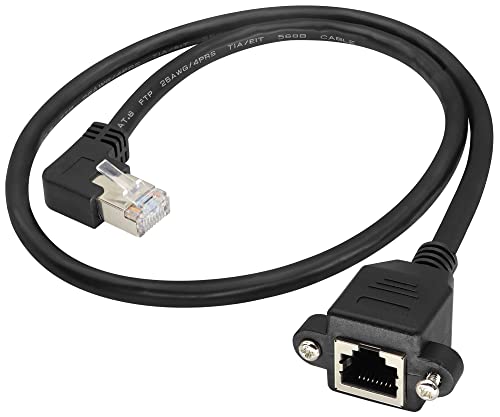 zdyCGTime RJ45 Gigabit Breitband Cat6 Hochgeschwindigkeits-Netzwerk kabel kabel,RJ45 90Grad rechtwinkliger Männlich auf Weiblich Ethernet-Kabel für Router,Set-Top-Boxen usw.(Links/0,6m) von zdyCGTime