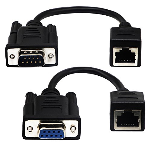 zdyCGTime RJ45 auf RS232 Adapter Kabel,DB9 9pol Serial Port Weiblich & Männlich auf RJ45 Weiblich CAT5/6 Ethernet LAN Konsole Kabel.(18cm/1Paar) von zdyCGTime
