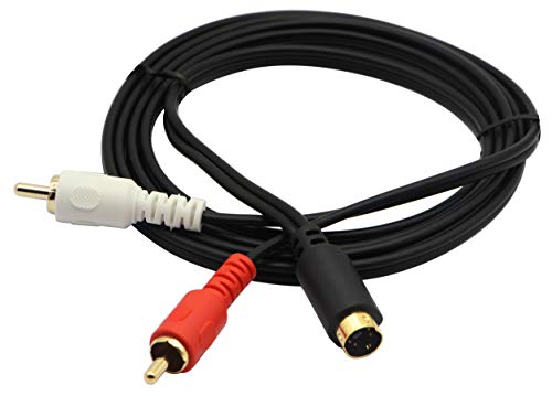zdyCGTime S-Video 4-poliges Mini-DIN-Y-Splitter Kabel, vergoldete Kombination 4-poliges Mini-DIN-S-Video Männlich auf 2 RCA Männlich Audio-Y-Splitter-Verlängerungs Adapter Kabel.(1,5 m) von zdyCGTime