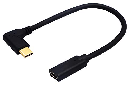 zdyCGTime Typ C 3.1 Verlängerungskabel 90 Grad USB 3.1 Typ C Stecker auf Stecker Gen 2 Stecker Verlängerungskabel, unterstützt Aufladen, Daten, Audio, Video-Kabel für MacBook Pro 2017 (20 cm) F/M 20CM von zdyCGTime