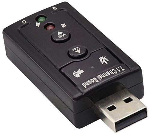 zdyCGTime USB 2.0 Virtual7.1-Kanal-Stereo-Audioadapter Externe Soundkarte,mit 3,5-mm-Audio- und Mikrofonanschlüssen, internem Verstärker und Lautstärkeregler.Plug and Play.(Schwarz). von zdyCGTime