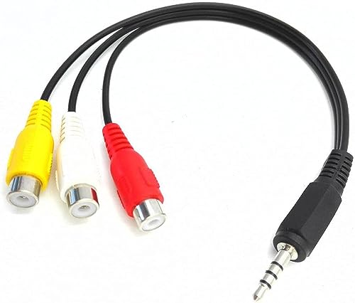 zdyCGTime schwarz 3,5 mm Stecker männlich auf 3 Cinch Buchse Adapter Audio-Video-Kabel von zdyCGTime