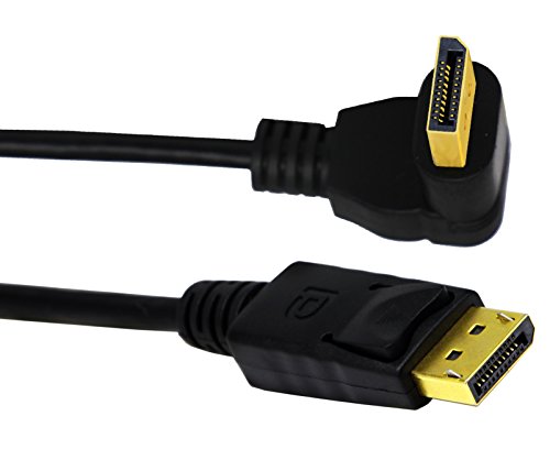 zdyCGTime vergoldet DP-zu-DP-Kabel,90 Grad abgewinkelt, Displayport Männlich auf Displayport Weiblich Audio- und Video-Verlängerungsadapterkabel.(30 cm/Up M/M) von zdyCGTime