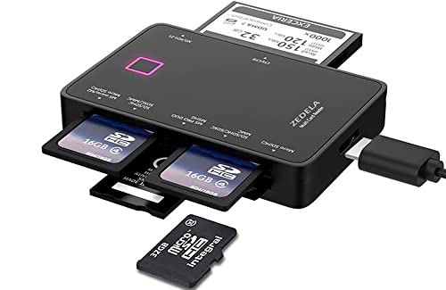 7 in 1 USB 3.0 Kartenleser, Digital Camera/Mobile Phone Picture Memory Multi Kartenlesegerät, Super Speed, extern für SD, SDHC, MS, Micro SDXC/SDHC, CF, MS, T-Flash etc 5Gbit/s von zedela