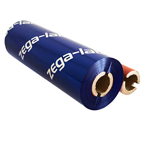 zega-labels Thermotransfer Farbband BLAU 110 mm x 74 m - zega color xtreme (Harz Kratzfest) - 1/2 Zoll Kern Ø 12,7 mm - für PE-/PP-/PET-Folie/Polyesterfolie - für Desktopdrucker Zebra ZD/GK/GX/GC/TLP von zega-labels
