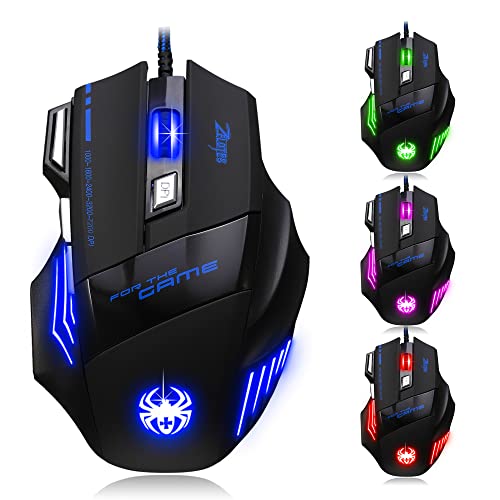 LIHAO Gaming Maus 5500DPI 7 Tasten USB Wired für Pro Gamer ZELOTES T80 von zelotes