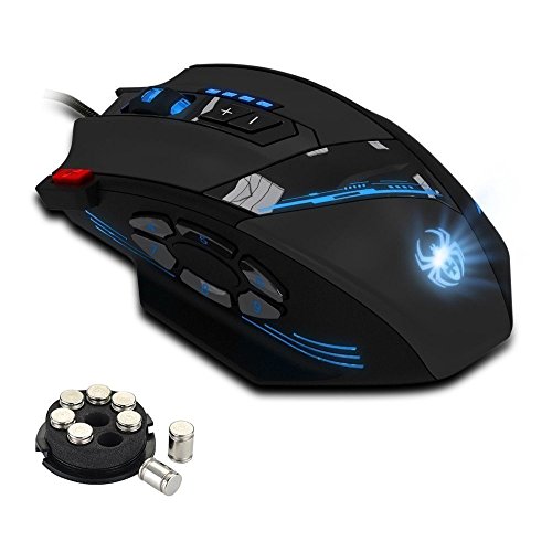 zelotes Gaming-Maus, kabelgebunden, ergonomische Gaming-Maus, 12 programmierbare Tasten, 4000 DPI Computermaus, kabelgebunden, optische USB-Maus, Gaming-Maus für PC, Mac von zelotes