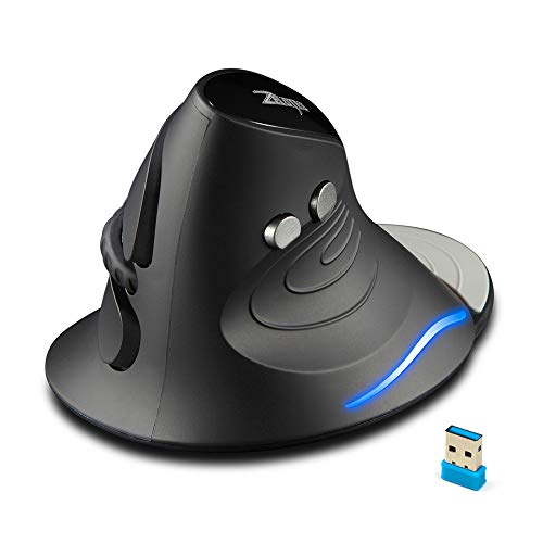 zelotes Vertikale Kabellose Maus,2.4GHz, 2400DPI PC Maus Kabellos,Ergonomische Maus,USB Wireless Mouse Computer Maus für Laptop,Schwarz von zelotes