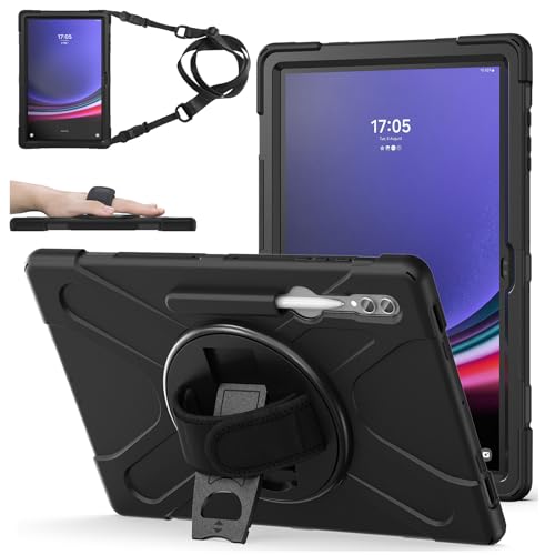 ZenRich Hülle für Galaxy Tab S9 Ultra/Tab S8 Ultra 14.6", Stoßfeste Hülle mit Drehbar Stände, Stifthalter, Handschlaufe Schultergurt Schutzhülle für Samsung Galaxy Tab S9 Ultra SM-X910/X916B/X918U von zenrich