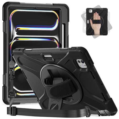 ZenRich Schutzhülle für iPad Pro 11 Zoll M4 2024, stoßfest, robust, mit Stifthalter, Ständer, Handschlaufe und Schultergurt, für Modell A2836/A2837/A3006, Schwarz ZenRich Schutzhülle für iPad Pro 11 Zoll M4 2024, stoßfest, robust, mit Stifthalter, Ständer, Handschlaufe und Schultergurt, für Modell A2836/A2837/A3006, Schwarz von zenrich
