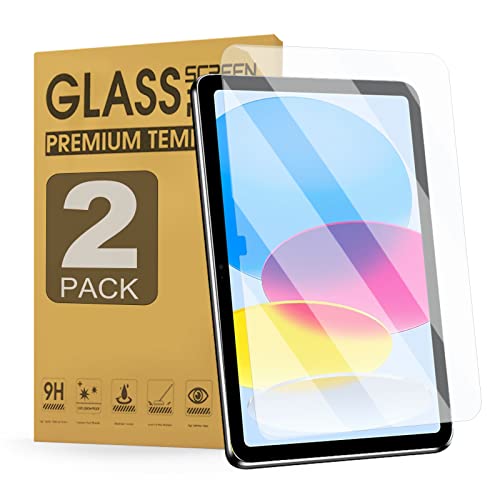 zenrich Displayschutzfolie für iPad 10. Generation 27,7 cm (10,9 Zoll) 2022, 9H Härte, gehärtetes Glas, Displayschutzfolie für iPad 10 Gen, kratzfest, blasenfrei, hüllenfreundlich, transparent, 2 von zenrich