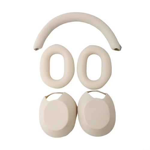 Zeroupshop Silikonhülle für Sony WH-1000XM5, Kopfhörer-Schutzhülle, Ohrmuscheln für Sony Xm5, weiche Silikon-Schutzhülle (Meterweiß) von zeroupshop