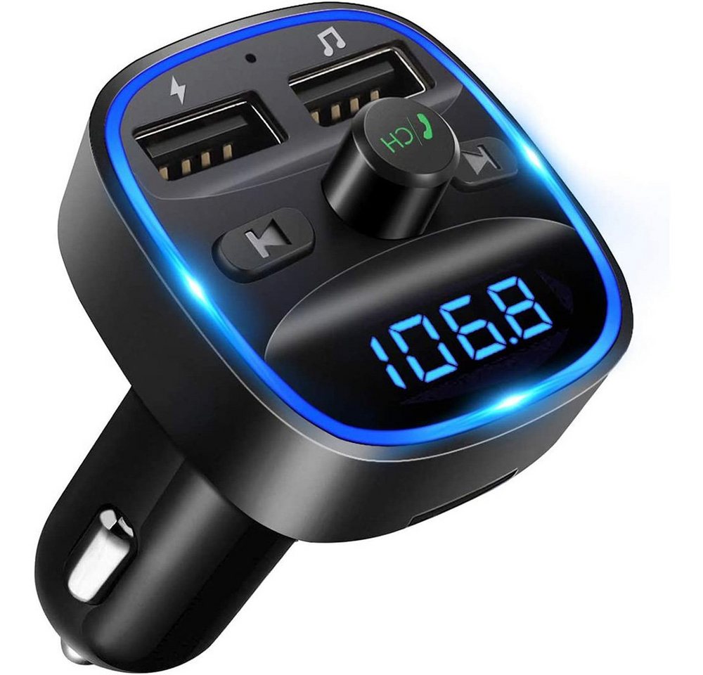 zggzerg Bluetooth FM Transmitter Auto,2 USB Ports, Unterstützt SD-Karte U-Disk Bluetooth-Adapter von zggzerg