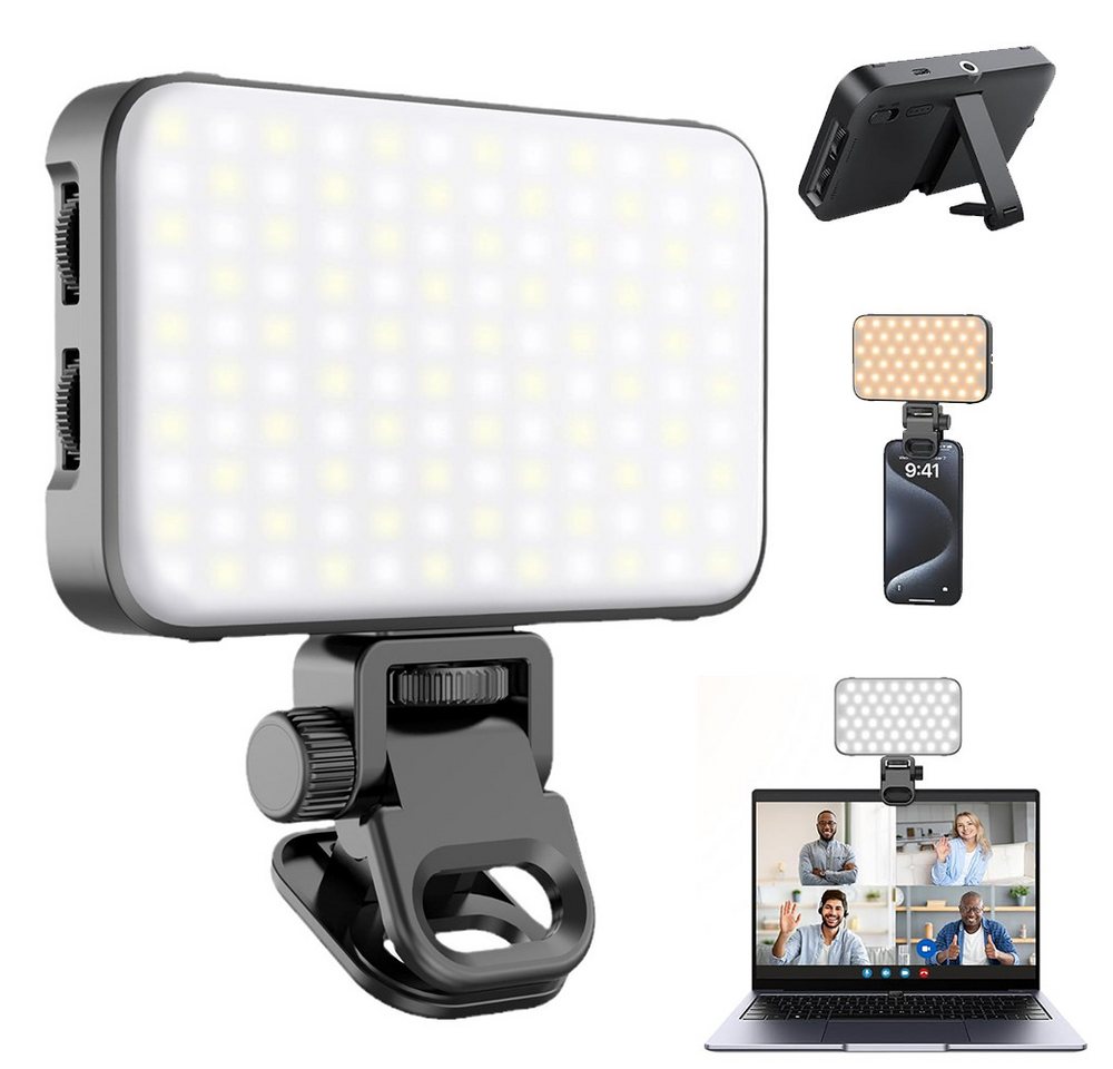 zggzerg Selfie Licht mit Soft-Diffusor & integriertem Ständer, mit 96 LEDs Blitzgerät, (Für Computer Webcam, Laptop, Zoom Videokonferenzen, Make up Fotografie) von zggzerg