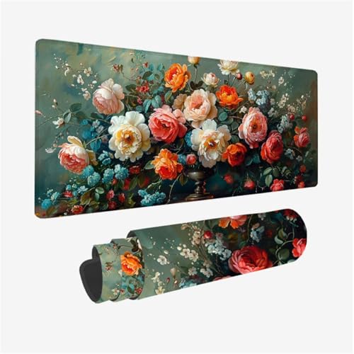 Blume Mauspad XXL 1600x800X3MM, Gaming Mouspad Bunt Mauspad Wasserdicht und rutschfest, Verbessert Präzision und Geschwindigkeit,Schreibtischunterlage mit vernähten Kanten für Gaming Zubehör Model 377 Blume Mauspad XXL 1600x800X3MM, Gaming Mouspad Bunt Mauspad Wasserdicht und rutschfest, Verbessert Präzision und Geschwindigkeit,Schreibtischunterlage mit vernähten Kanten für Gaming Zubehör Model 377 von zhangzen