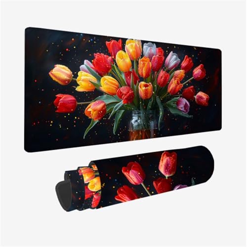 Blume Mauspad XXL 700x300X3MM, Gaming Mouspad Bunt Mauspad Wasserdicht und rutschfest, Verbessert Präzision und Geschwindigkeit, Schreibtischunterlage mit vernähten Kanten für Gaming Zubehör Model 254 Blume Mauspad XXL 700x300X3MM, Gaming Mouspad Bunt Mauspad Wasserdicht und rutschfest, Verbessert Präzision und Geschwindigkeit, Schreibtischunterlage mit vernähten Kanten für Gaming Zubehör Model 254 von zhangzen