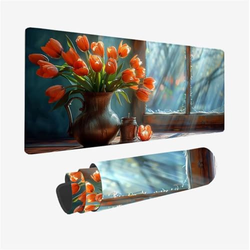 Blume Mauspad XXL 800x300X3MM, Gaming Mouspad Fensterbank Mauspad Wasserdicht und rutschfest, Verbessert Präzision und Geschwindigkeit, Schreibtischunterlage mit vernähten Kanten für Laptop Model 359 Blume Mauspad XXL 800x300X3MM, Gaming Mouspad Fensterbank Mauspad Wasserdicht und rutschfest, Verbessert Präzision und Geschwindigkeit, Schreibtischunterlage mit vernähten Kanten für Laptop Model 359 von zhangzen