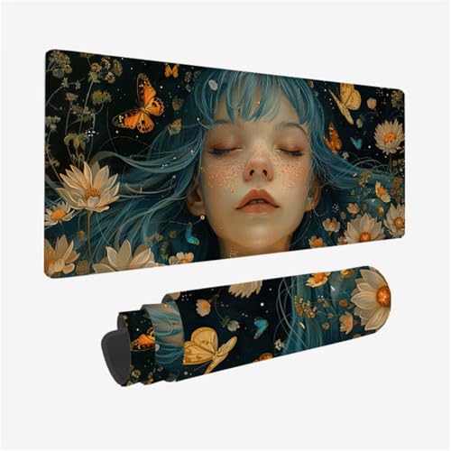 Blume Mauspad XXL 900x400X3MM, Gaming Mouspad Frau Mauspad Wasserdicht und rutschfest, Verbessert Präzision und Geschwindigkeit, Schreibtischunterlage mit vernähten Kanten für Gaming Zubehör Model 446 Blume Mauspad XXL 900x400X3MM, Gaming Mouspad Frau Mauspad Wasserdicht und rutschfest, Verbessert Präzision und Geschwindigkeit, Schreibtischunterlage mit vernähten Kanten für Gaming Zubehör Model 446 von zhangzen