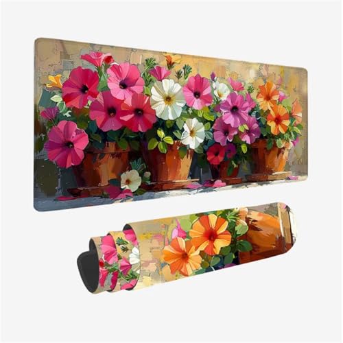 Gaming Mauspad Blume Mousepad Bunt Schreibtischunterlage Groß 1000x500X3MM, mit rutschfeste Gummibasis und Vernähte Kanten, Mauspad für Verbessert Präzision und Geschwindigkei, Büro Deko Model 240 Gaming Mauspad Blume Mousepad Bunt Schreibtischunterlage Groß 1000x500X3MM, mit rutschfeste Gummibasis und Vernähte Kanten, Mauspad für Verbessert Präzision und Geschwindigkei, Büro Deko Model 240 von zhangzen