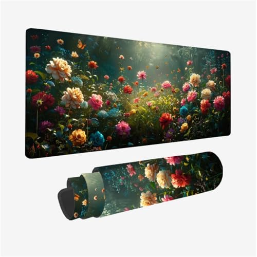 Gaming Mauspad Blume Mousepad Bunt Schreibtischunterlage Groß 1200x600X3MM, mit rutschfeste Gummibasis und Vernähte Kanten, Mauspad für Verbessert Präzision und Geschwindigkei, Büro Deko Model 372 Gaming Mauspad Blume Mousepad Bunt Schreibtischunterlage Groß 1200x600X3MM, mit rutschfeste Gummibasis und Vernähte Kanten, Mauspad für Verbessert Präzision und Geschwindigkei, Büro Deko Model 372 von zhangzen