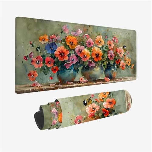 Gaming Mauspad Blume Mousepad Bunt Schreibtischunterlage Groß 900x400X3MM, mit rutschfeste Gummibasis und Vernähte Kanten, Mauspad für Verbessert Präzision und Geschwindigkei, Büro Deko Model 345 Gaming Mauspad Blume Mousepad Bunt Schreibtischunterlage Groß 900x400X3MM, mit rutschfeste Gummibasis und Vernähte Kanten, Mauspad für Verbessert Präzision und Geschwindigkei, Büro Deko Model 345 von zhangzen