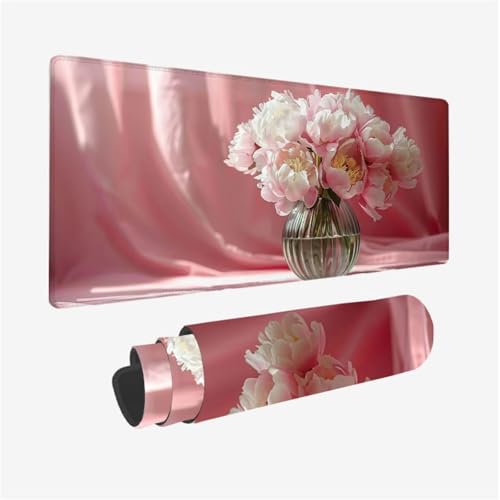 Gaming Mauspad Blume Mousepad Rosa Schreibtischunterlage Groß 600x300X3MM, mit rutschfeste Gummibasis und Vernähte Kanten, Mauspad für Verbessert Präzision und Geschwindigkei, Büro Deko Model 195 Gaming Mauspad Blume Mousepad Rosa Schreibtischunterlage Groß 600x300X3MM, mit rutschfeste Gummibasis und Vernähte Kanten, Mauspad für Verbessert Präzision und Geschwindigkei, Büro Deko Model 195 von zhangzen