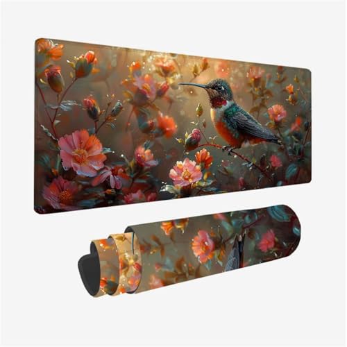 Gaming Mauspad Blume Mousepad Vogel Schreibtischunterlage Groß 800x400X3MM, mit rutschfeste Gummibasis und Vernähte Kanten, Mauspad für Verbessert Präzision und Geschwindigkei, Büro Deko Model 216 Gaming Mauspad Blume Mousepad Vogel Schreibtischunterlage Groß 800x400X3MM, mit rutschfeste Gummibasis und Vernähte Kanten, Mauspad für Verbessert Präzision und Geschwindigkei, Büro Deko Model 216 von zhangzen