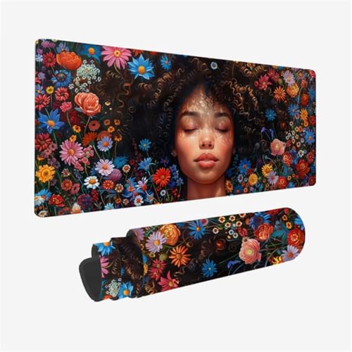 Gaming Mauspad Frau Mousepad Blume Schreibtischunterlage Groß 900x400X3MM, mit rutschfeste Gummibasis und Vernähte Kanten, Mauspad für Verbessert Präzision und Geschwindigkei, Büro Deko Model 333 Gaming Mauspad Frau Mousepad Blume Schreibtischunterlage Groß 900x400X3MM, mit rutschfeste Gummibasis und Vernähte Kanten, Mauspad für Verbessert Präzision und Geschwindigkei, Büro Deko Model 333 von zhangzen