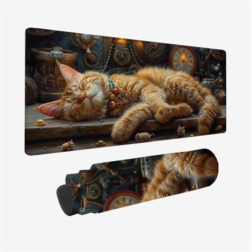 Gaming Mauspad Katze Mousepad Niedlich Schreibtischunterlage Groß 1600x800X3MM, mit Rutschfeste Gummibasis und Vernähte Kanten, Mauspad für Verbessert Präzision und Geschwindigkei, Büro Deko Model 273 Gaming Mauspad Katze Mousepad Niedlich Schreibtischunterlage Groß 1600x800X3MM, mit Rutschfeste Gummibasis und Vernähte Kanten, Mauspad für Verbessert Präzision und Geschwindigkei, Büro Deko Model 273 von zhangzen