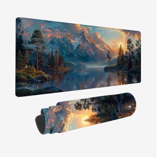 Gaming Mauspad Landschaft Mousepad Berg Schreibtischunterlage Groß 700x300X3MM, mit Rutschfeste Gummibasis und Vernähte Kanten, Mauspad für Verbessert Präzision und Geschwindigkei, Büro Deko Model 441 Gaming Mauspad Landschaft Mousepad Berg Schreibtischunterlage Groß 700x300X3MM, mit Rutschfeste Gummibasis und Vernähte Kanten, Mauspad für Verbessert Präzision und Geschwindigkei, Büro Deko Model 441 von zhangzen