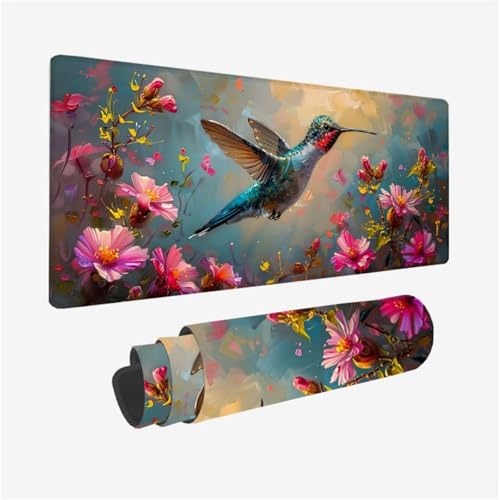 Gaming Mauspad Vogel Mousepad Blume Schreibtischunterlage Groß 600x300X3MM, mit rutschfeste Gummibasis und Vernähte Kanten, Mauspad für Verbessert Präzision und Geschwindigkei, Büro Deko Model 357 Gaming Mauspad Vogel Mousepad Blume Schreibtischunterlage Groß 600x300X3MM, mit rutschfeste Gummibasis und Vernähte Kanten, Mauspad für Verbessert Präzision und Geschwindigkei, Büro Deko Model 357 von zhangzen