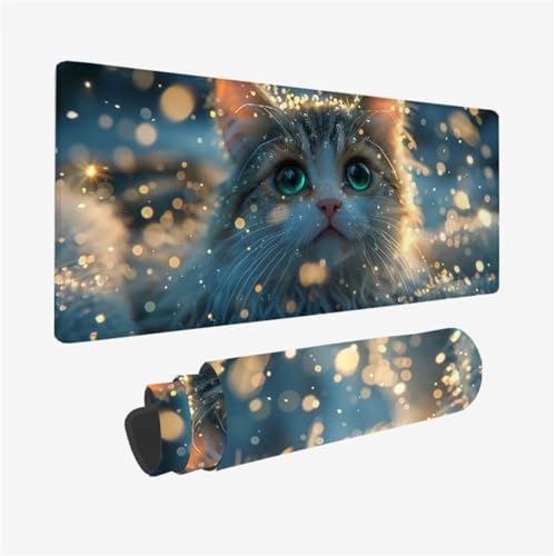 Katze Mauspad XXL 600x300X3MM, Gaming Mouspad Niedlich Mauspad Wasserdicht und rutschfest, Verbessert Präzision und Geschwindigkeit, Schreibtischunterlage mit vernähten Kanten für Gaming, PC Model 230 Katze Mauspad XXL 600x300X3MM, Gaming Mouspad Niedlich Mauspad Wasserdicht und rutschfest, Verbessert Präzision und Geschwindigkeit, Schreibtischunterlage mit vernähten Kanten für Gaming, PC Model 230 von zhangzen
