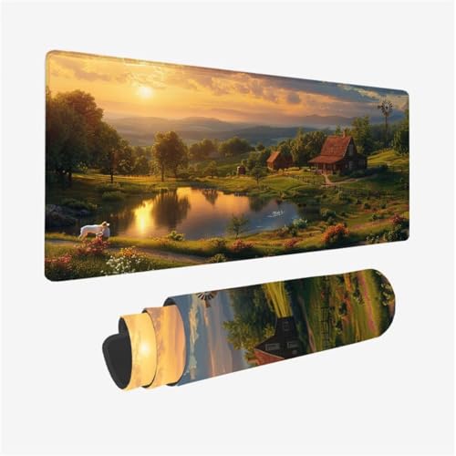 Landschaft Mauspad XXL 700x300X3MM, Gaming Mouspad Sonnenuntergang Mauspad Wasserdicht und rutschfest, Verbessert Präzision und Geschwindigkeit, Mouspad mit vernähten Kanten für Laptop, PC Model 320 Landschaft Mauspad XXL 700x300X3MM, Gaming Mouspad Sonnenuntergang Mauspad Wasserdicht und rutschfest, Verbessert Präzision und Geschwindigkeit, Mouspad mit vernähten Kanten für Laptop, PC Model 320 von zhangzen