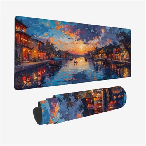 Mauspad Architektur Mousepad XXL 900x400X3MM, Gaming Mauspad Sonnenuntergang Muster Design, Schreibtischunterlage mit 3 mm rutschfeste Gummibasis, Vernähte Kanten, Schreibtisch Zubehör Model 361 Mauspad Architektur Mousepad XXL 900x400X3MM, Gaming Mauspad Sonnenuntergang Muster Design, Schreibtischunterlage mit 3 mm rutschfeste Gummibasis, Vernähte Kanten, Schreibtisch Zubehör Model 361 von zhangzen