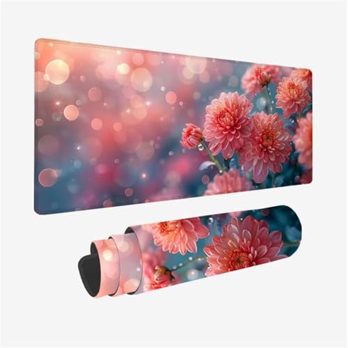 Mauspad Blume Mousepad XXL 700x300X3MM, Gaming Mauspad Rot Muster Design, Schreibtischunterlage mit 3 mm rutschfeste Gummibasis, Vernähte Kanten, Schreibtisch Zubehör, Geschenke für Frauen Model 175 Mauspad Blume Mousepad XXL 700x300X3MM, Gaming Mauspad Rot Muster Design, Schreibtischunterlage mit 3 mm rutschfeste Gummibasis, Vernähte Kanten, Schreibtisch Zubehör, Geschenke für Frauen Model 175 von zhangzen