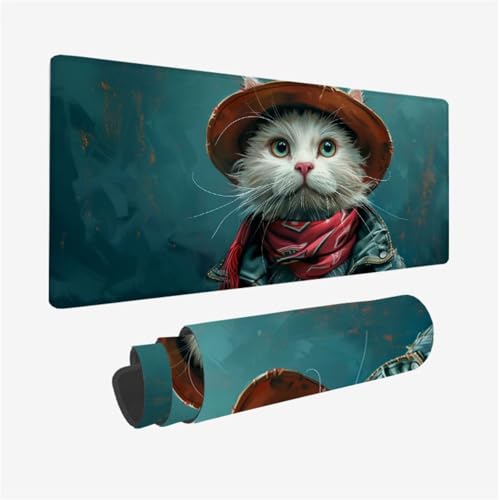 Mauspad Katze Mousepad XXL 1600x800X3MM, Gaming Mauspad Niedlich Muster Design, Schreibtischunterlage mit 3 mm rutschfeste Gummibasis, Vernähte Kanten, Schreibtisch Zubehör, Desk Deko Model 397 Mauspad Katze Mousepad XXL 1600x800X3MM, Gaming Mauspad Niedlich Muster Design, Schreibtischunterlage mit 3 mm rutschfeste Gummibasis, Vernähte Kanten, Schreibtisch Zubehör, Desk Deko Model 397 von zhangzen