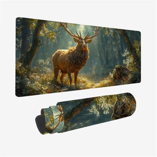 Mauspad REH Mousepad XXL 900x400X3MM, Gaming Mauspad Wald Muster Design, Schreibtischunterlage mit 3 mm rutschfeste Gummibasis, Vernähte Kanten, Schreibtisch Zubehör, Geschenke für Frauen Model 322 Mauspad REH Mousepad XXL 900x400X3MM, Gaming Mauspad Wald Muster Design, Schreibtischunterlage mit 3 mm rutschfeste Gummibasis, Vernähte Kanten, Schreibtisch Zubehör, Geschenke für Frauen Model 322 von zhangzen